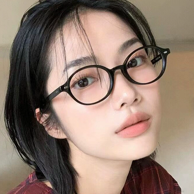 Oval leopard print tortoiseshell nerd flat-glass mirror dowdy same style myopia retro small frame glasses can match height