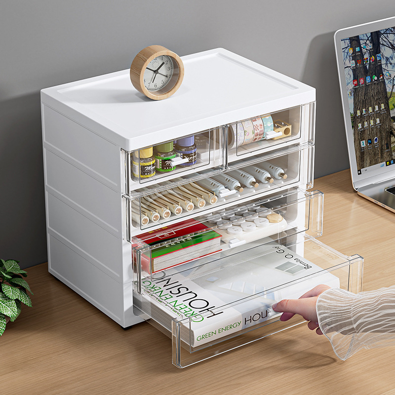 Caja de almacenamiento de escritorio tipo cajón escritorio estudiantil multicapa superposición archivos gabinete de clasificación de cosméticos almacenamiento estante