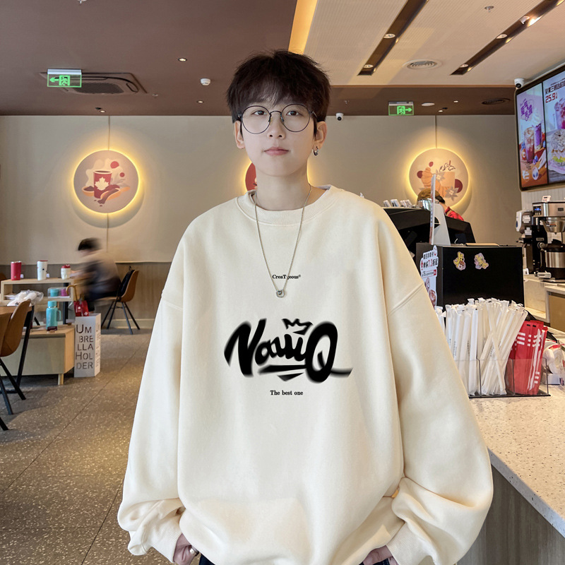 卫衣男春秋季美式oversize圆领长袖t恤重磅潮牌宽松休闲无帽外套|undefined