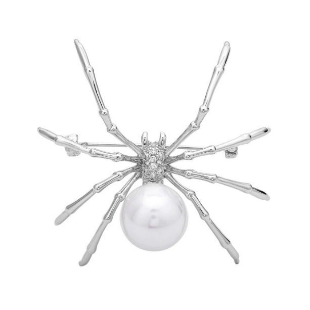 Perle Spinne Brosche süße High-End High-End Anti-Licht Corsage Tier Retro Pin Herren- und Damen-Accessoires_voghion.com