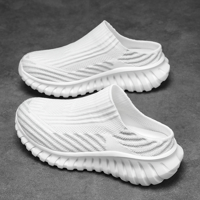 New cross-border large-size slip-on fly-knit men's shoes, soft-soled breathable couple's casual shoes, men's sock shoes, sneakers New cross-border large-size slip-on fly-knit men's shoes, soft-soled breathable couple's casual shoes, men's sock shoes, sneakers