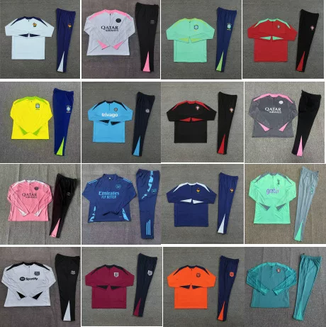 2425 New Football Uniforms Arsenal France Brazil Portugal Half-Zip Adult Training Uniforms Wholesale
