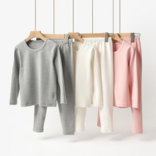 A类  儿童磨毛内衣套装男女童纯棉秋衣秋裤中大童冬款