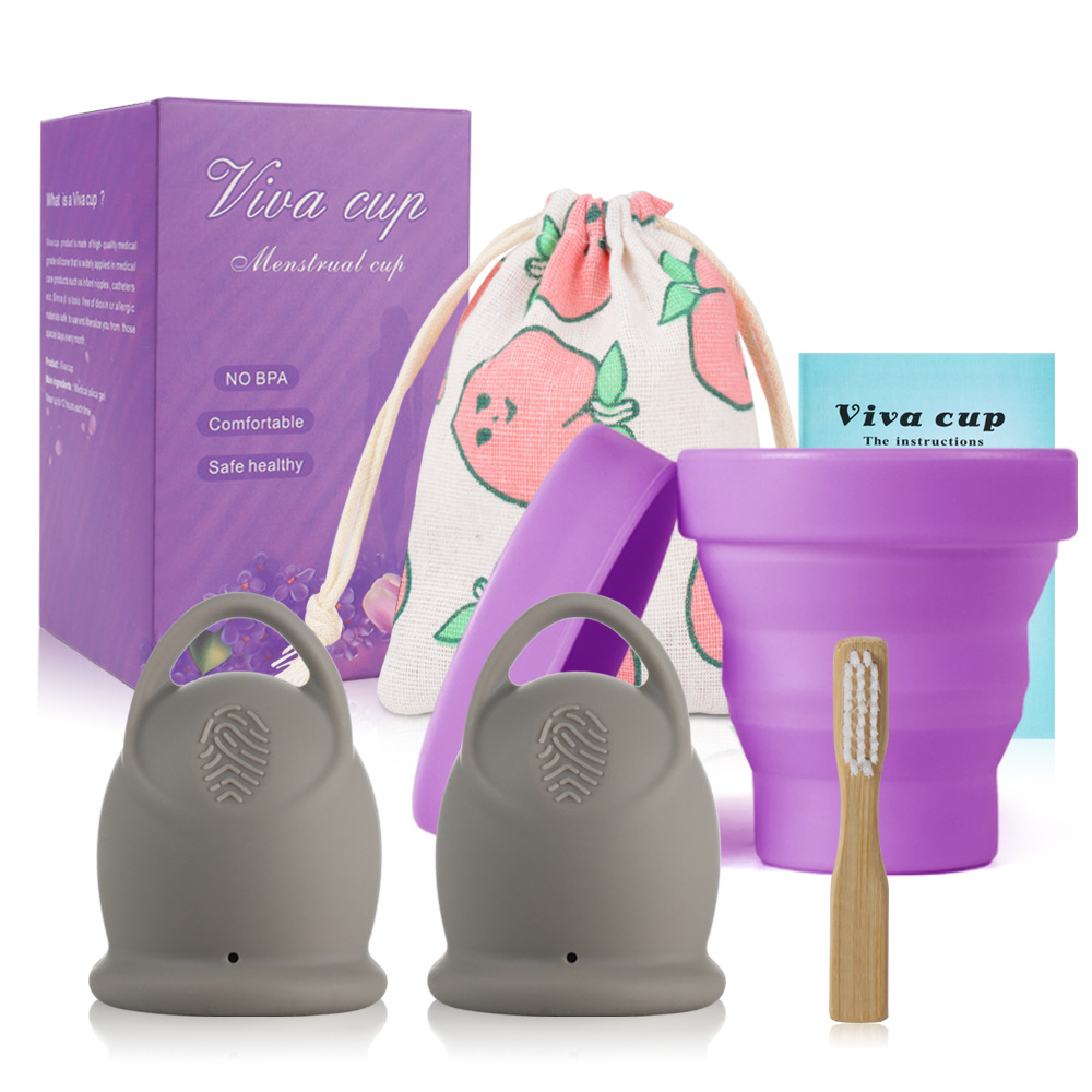 Silicone menstrual cup folding Cup suit big aunt artifact aunt Cup Female menstrual supplies factory in stock