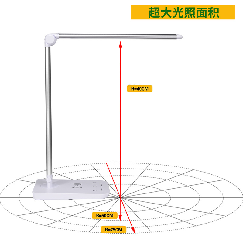 厂家智能定制外贸led台灯 折叠无线充跨境金属现代触摸插电阅读灯