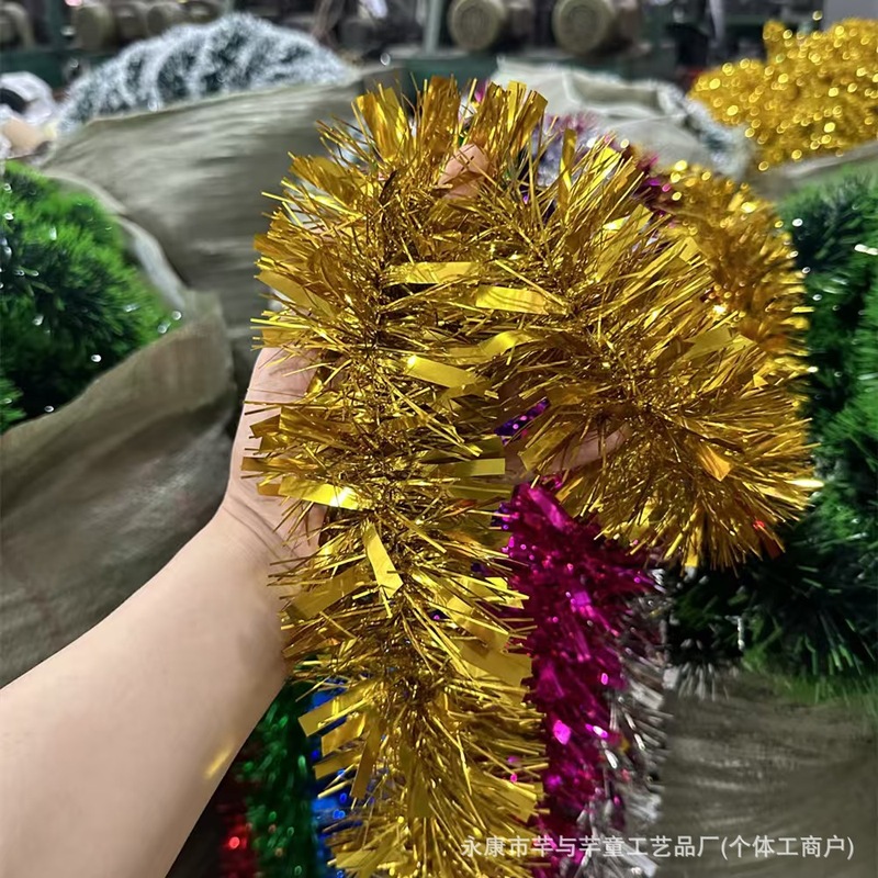 クロスボーダー Amazon ベストセラー クリスマス装飾カラーストリップ ラテアート フォームウールストリップ装飾 メタリックワイヤー ガーランド装飾 2M|undefined