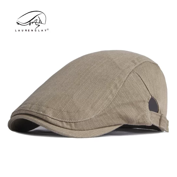 Korean-Style Simple Plain Cotton Beret for Men, Spring and Summer British Retro Artistic Sunshade Duckbill Cap, Unisex