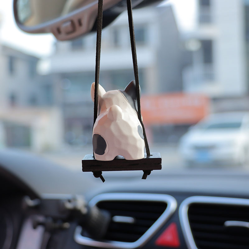 5 Wood Carving Wind Dog Ornaments Resin Cartoon Doll Car Decorations Car Rearview Mirror Pendant Pendant