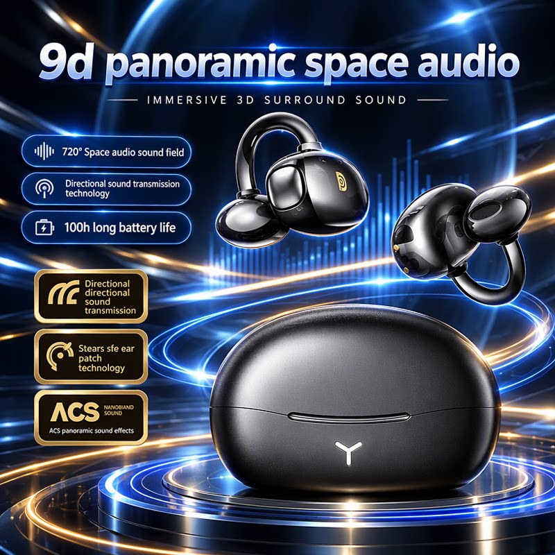 Wireless Ear Clip-On Non-In-Ear Bluetooth Headphones with Air Conduction, Ultra-Long Battery Life, Sports, Cross-Border Wireless Ear Clip-On Non-In-Ear Bluetooth Headphones with Air Conduction, Ultra-Long Battery Life, Sports, Cross-Border