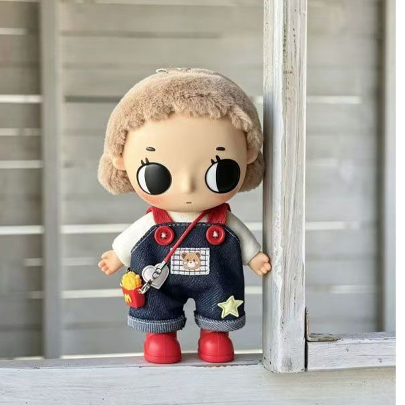 Only Doll Clothes】Nyota Artistic Tata Doll Clothes Little Moments Doll Outfit Set Plaid Bear Denim Overalls Replacement