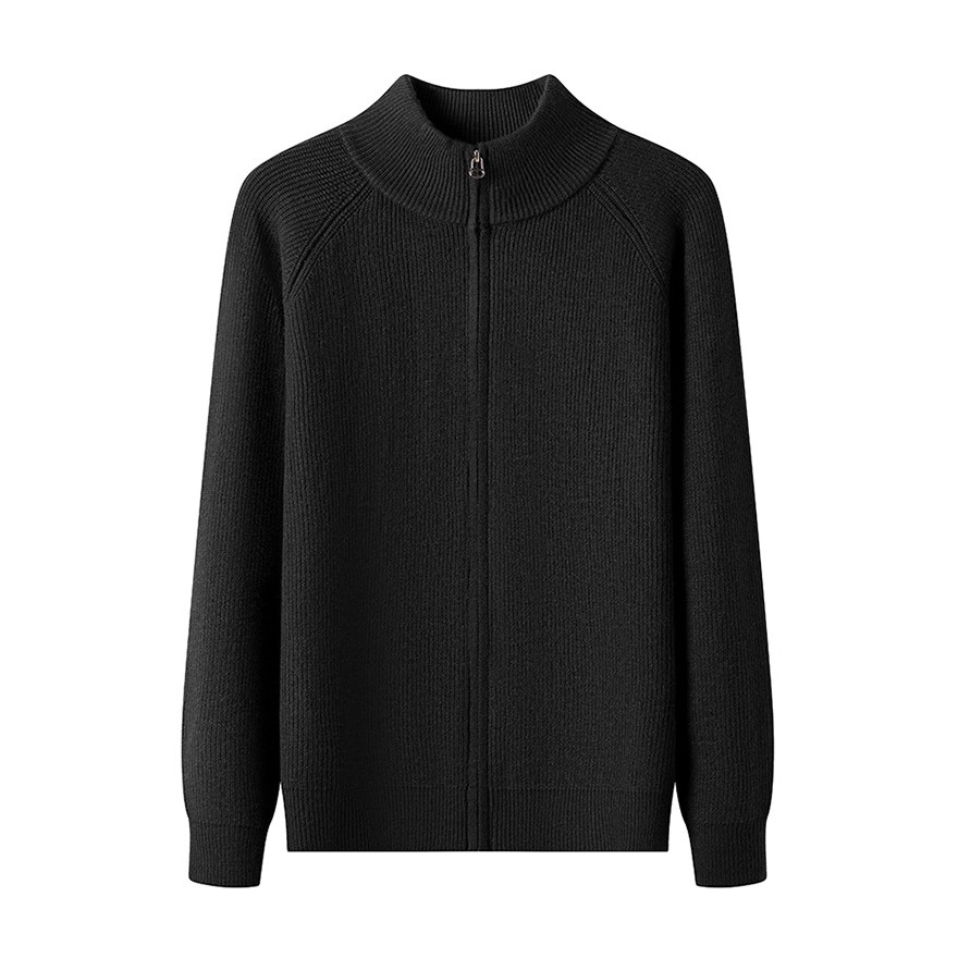 Comercio exterior transfronterizo otoño y invierno nuevo estilo de hombre collar vertical suéter de rayas camisa de punto de moda casual cardigan chaqueta