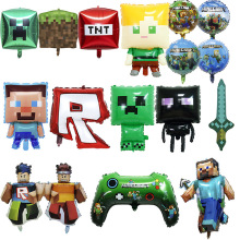 罗布乐思卡通我的世界苦力怕游戏手柄忍者铝膜气球 mincraft TNT