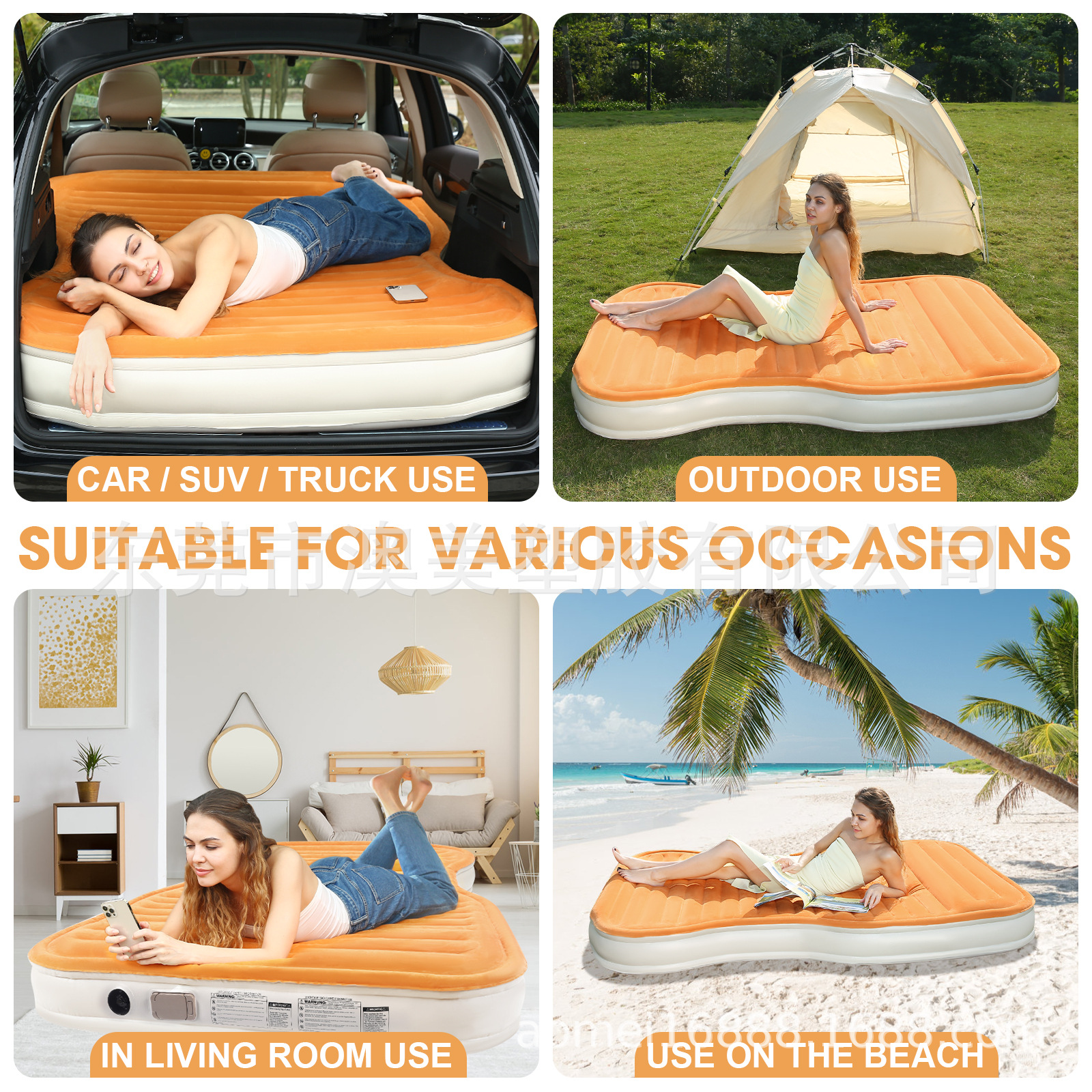 Built-in air pump one-button inflatable car inflatable mattress SUV car inflatable mattress outdoor convenient air mattress
