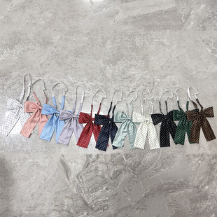Original Oversized Basic Polka Dot Ghost Long Handle Bow Tie School Supplies Student Jk Uniform Tie with Small Items