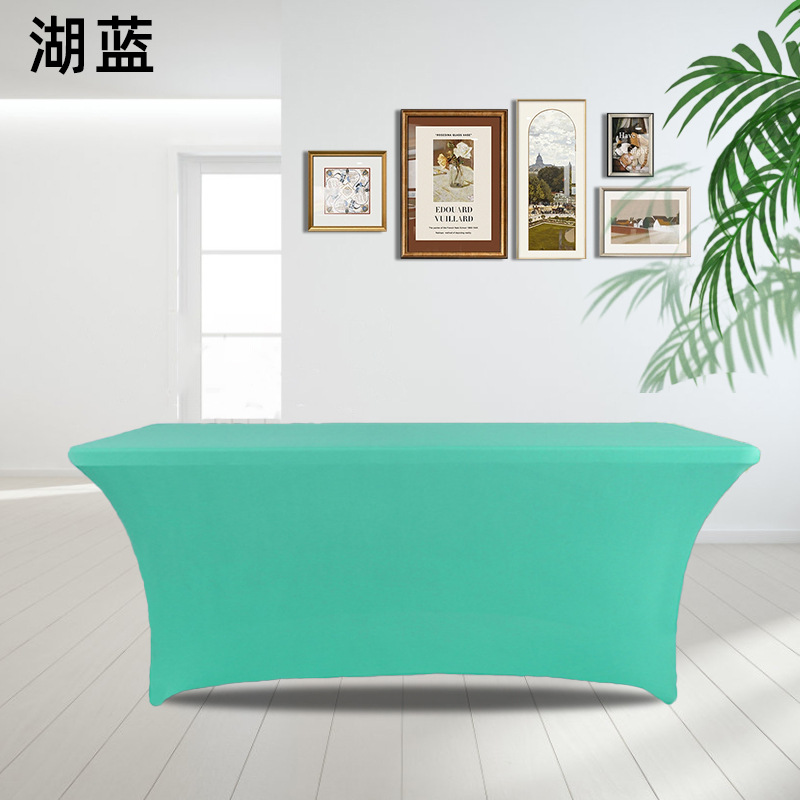 Factory spot milk silk all-inclusive elastic tablecloth hotel banquet exhibition hall decorative tablecloth table cover outdoor tablecloth - 12