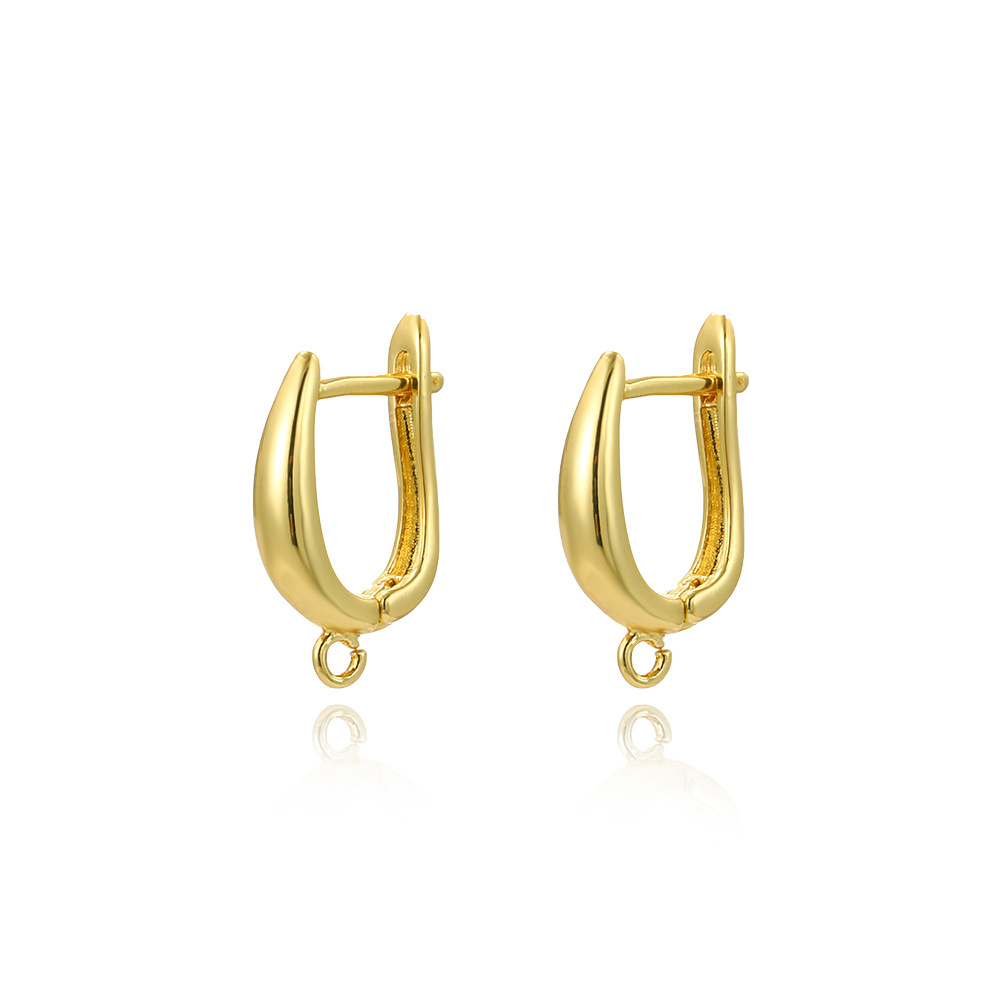 1 Pair Quantity 1 Pair 13 * 20mm Copper 18K Gold Plated Solid Color Earring Findings