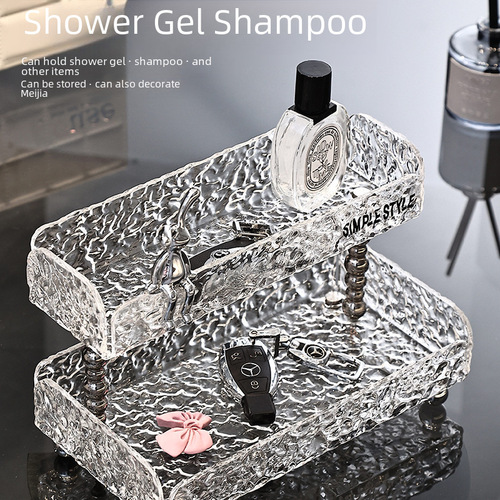 Light luxury vanity storage rack bathroom toilet washstand storage shelf countertop cosmetic storage box