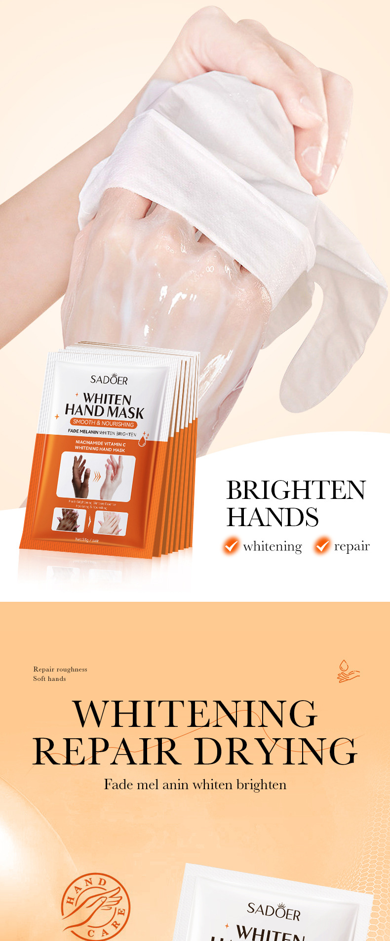 Full English Hand Mask Foot Mask PCs Sadoer Plant Fruit Moisturizing Foot Mask Skin Care Products Cross-Border Foreign Trade Wholesale display picture 8