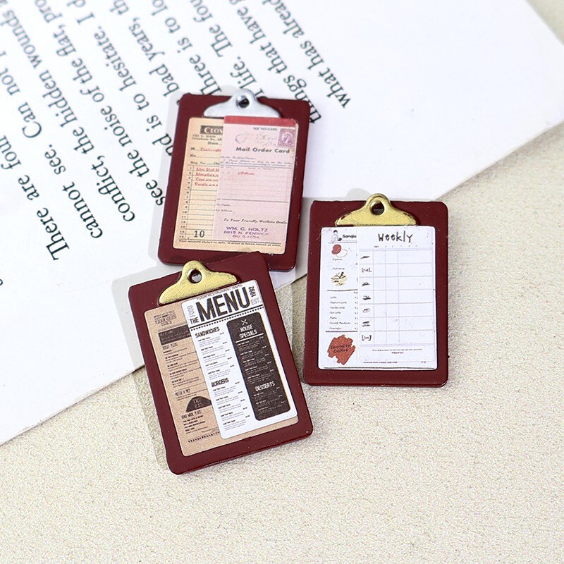 Miniature Menu Holder Dining Card Holder Scene Ornament Pocket Dollhouse Decoration Restaurant Prop Pendant Miniature Menu Holder Dining Card Holder Scene Ornament Pocket Dollhouse Decoration Restaurant Prop Pendant