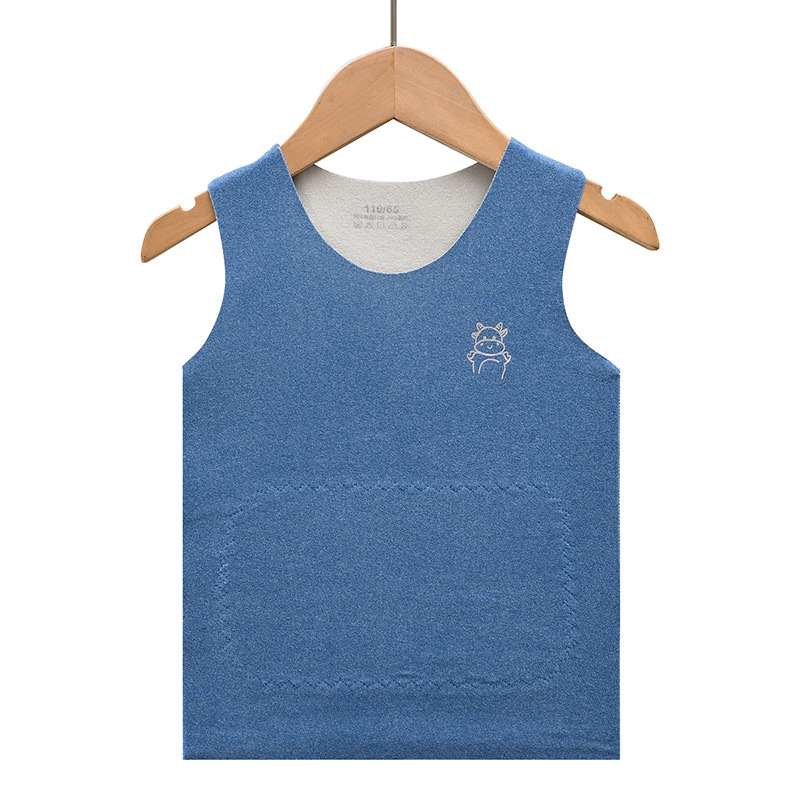 Chaleco de protección del vientre para niños Otoño e Invierno parche de niños Chaleco de fondo chaleco cepillado de doble cara para niñas camisa de fondo bebé