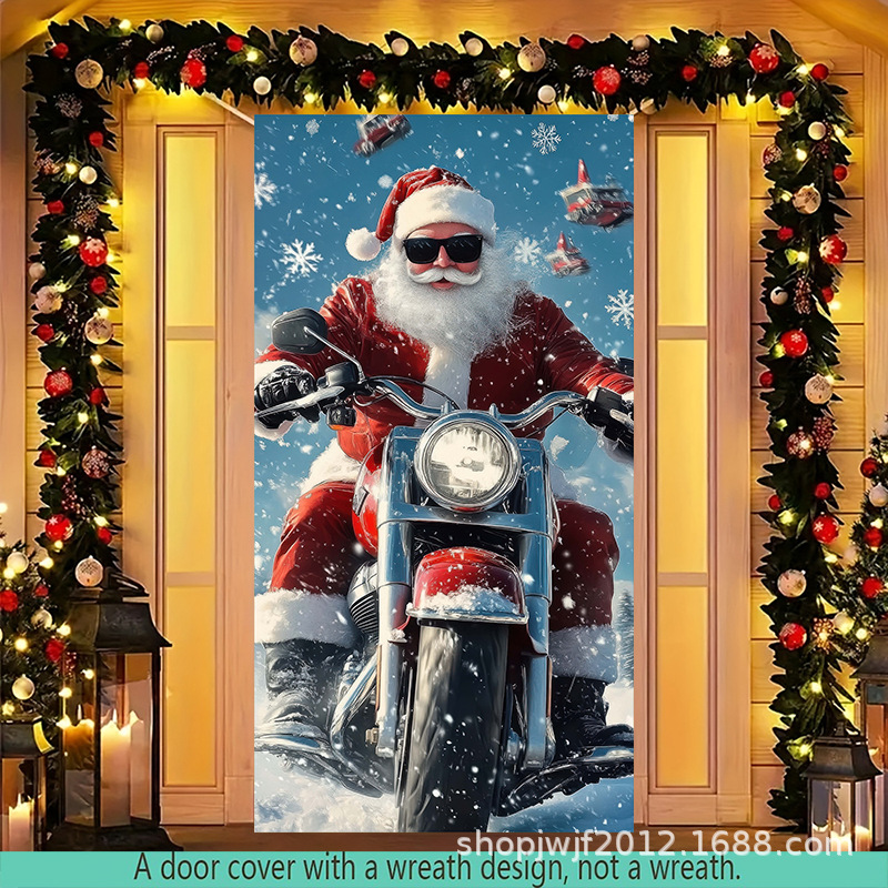TEM Amazon transfronterizo nueva decoración de la cubierta de la puerta de Navidad rojo Santa Claus regalo cubierta de la puerta ambiente festivo fiesta