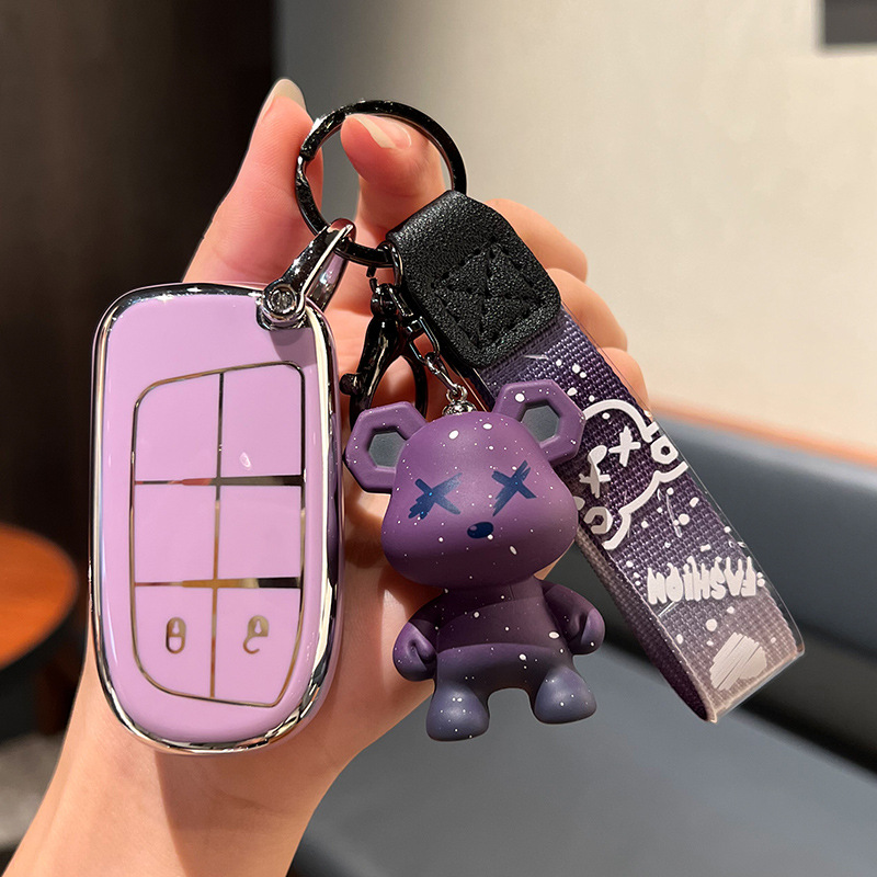 지프 C-스마트 2 키 [싱글 쉘 퍼플] + 퍼플 베어 펜던트