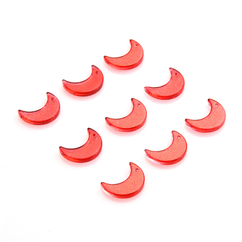 50 Pcs/package Simple Style Moon Glass Stoving Varnish Jewelry Accessories display picture 9