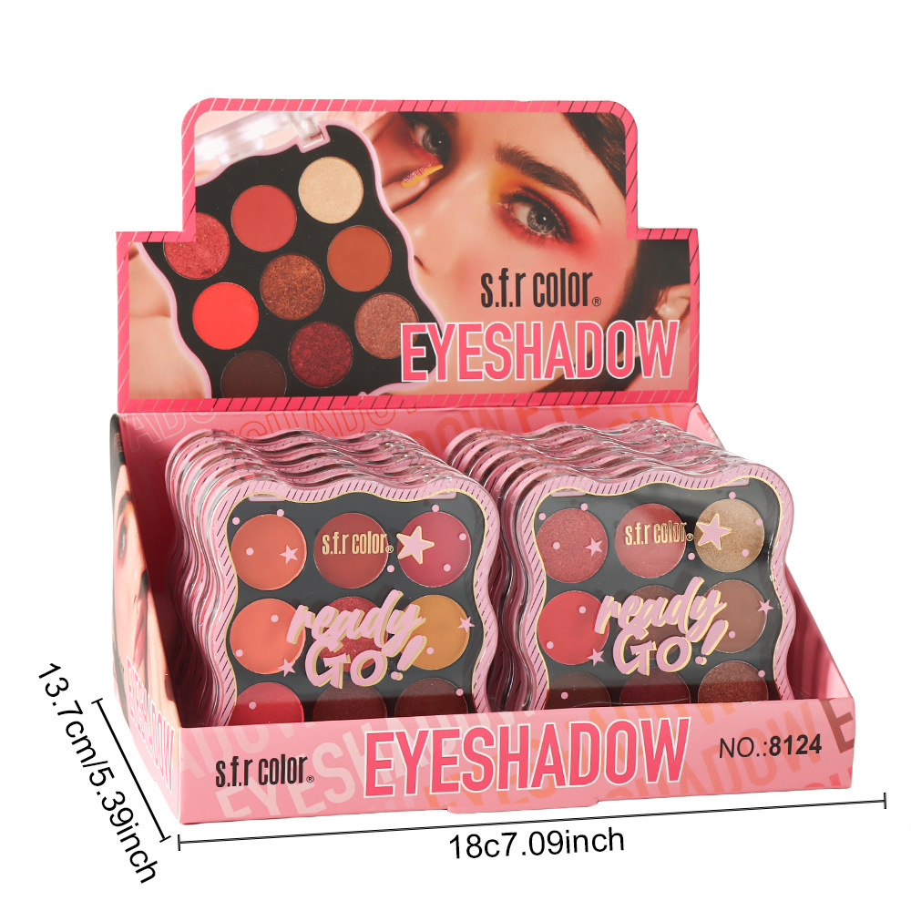 s.f.r color transfronterizo exclusivo mate perla escenario maquillaje de nueve colores bandeja de sombra de ojos al por mayor barata fiesta estudiantil