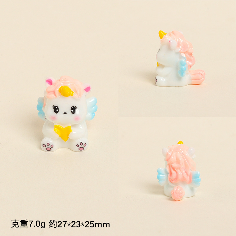 かわいい樹脂ユニコーンクラウドかわいい diy ジュエリーアクセサリーキーホルダーアクセサリーデスクトップ車の装飾品|undefined