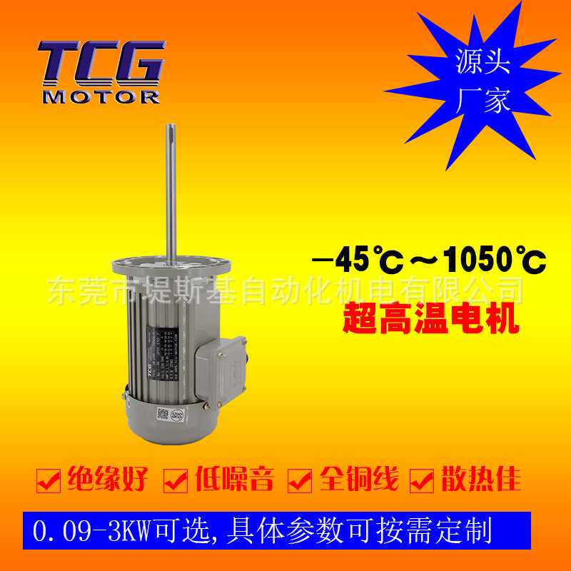 TCG长轴电机烘箱烤箱用耐高温马达 单相三相工业隧道炉 振荡较小