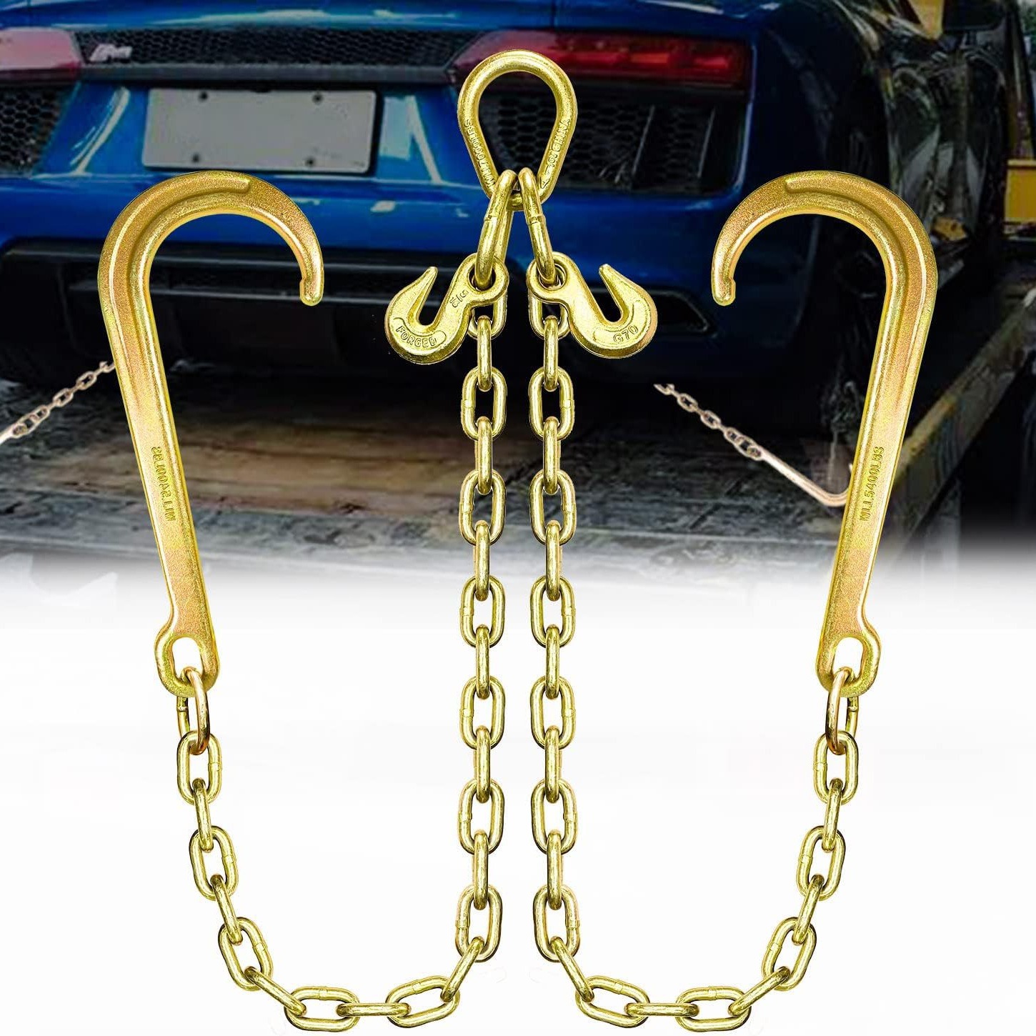 钩子链条工厂美标高强度锰钢焊接圆环镀锌链条G70J 型钩牵引链条