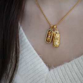 抖音快手爆款貔貅金刚杵韦雪同款项链时尚百搭气质轻奢吊坠D-410