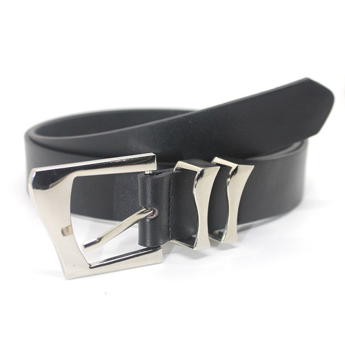 New wave-shaped irregular alloy buckle belt for women and men niche personality punk all-match skirt jeans belt
