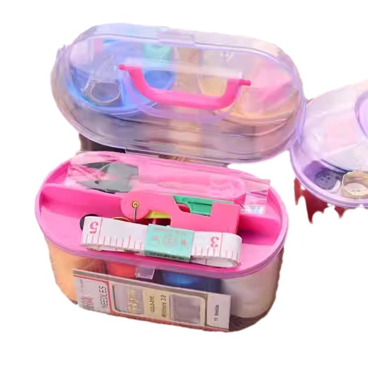 Kit de caja de aguja grande portátil doméstico de 10 piezas mini herramientas de hilo de coser multifuncional