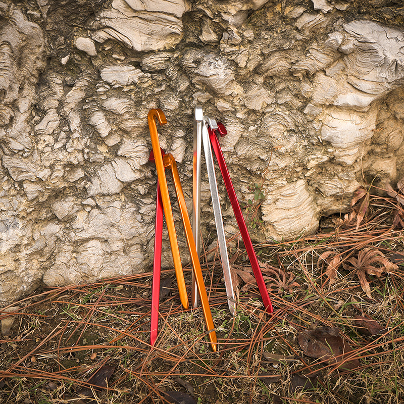 Outdoor Reinforced and Extended Camping Stakes, Tent Accessories, Steel Ground Stakes for Beach and Snow, Cross-Border