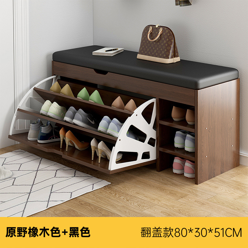 Banco para cambiar zapatos en la entrada del hogar, zapatero con tapa abatible, banco para sentarse y ponerse zapatos, banco para la entrada, zapatero moderno con cojín suave.