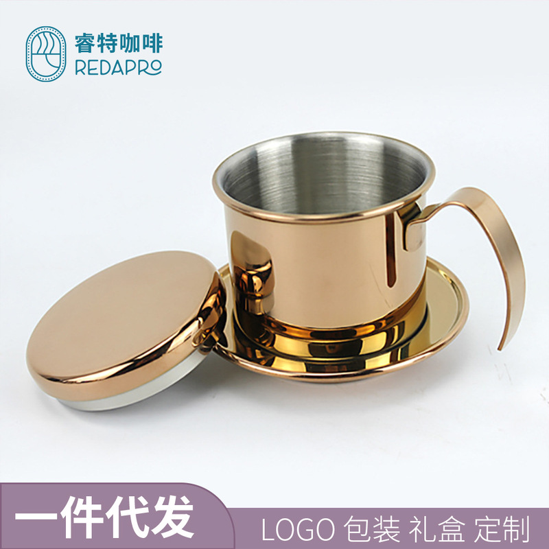 Vietnam Coffee Pot Filter Cup 304 Stainless Steel Vietnam Drip Pot Coffee Hand Drip Pot Household Brewing Pot