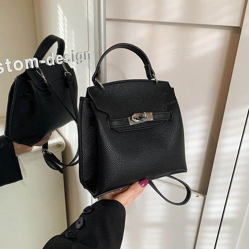 Ladies' Retro Daily Commute Versatile High-Quality Texture Kelly Handbag with Large Capacity Crossbody Bag