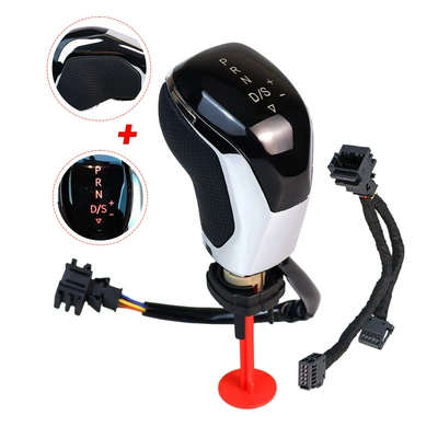 Knob, Best-Selling Led Gear Head, Cab and accessories - electroplated-silver-perforated-leather-red-light-automatic-transmission