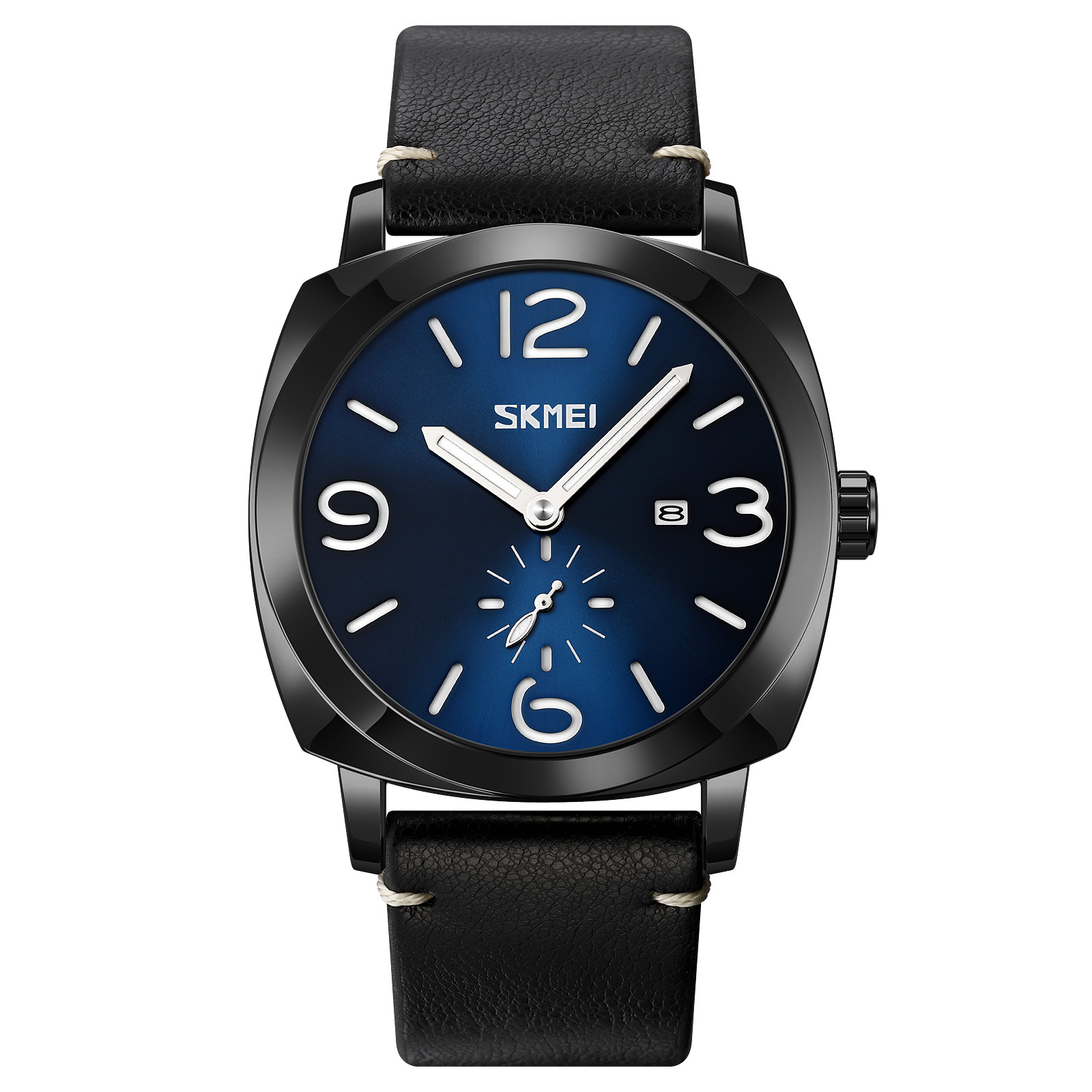 Momento de belleza masculina retro relojes de cuarzo cuadrado calendario nocturna relojes impermeables transfronterizos para fábrica al por mayor