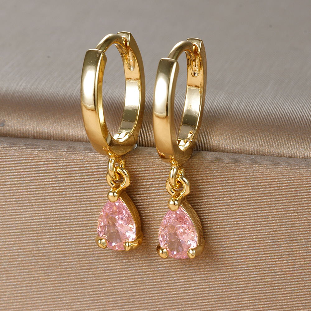 8g Weight 925 Sterling Silver Ear Needle Material Zircon Inlay Material Charm Sleeper Hoop Earrings, Drop Earrings Classification 1 Pair Quantity Daily, Street Occasion Copper Material Geometric, Water Droplets Pattern All Seasons Season Women's Gender Plating Design Elegant, Vintage Style Style 1 Pair Elegant Vintage Style Geometric Water Droplets Plating Copper Zircon Drop Earrings 2
