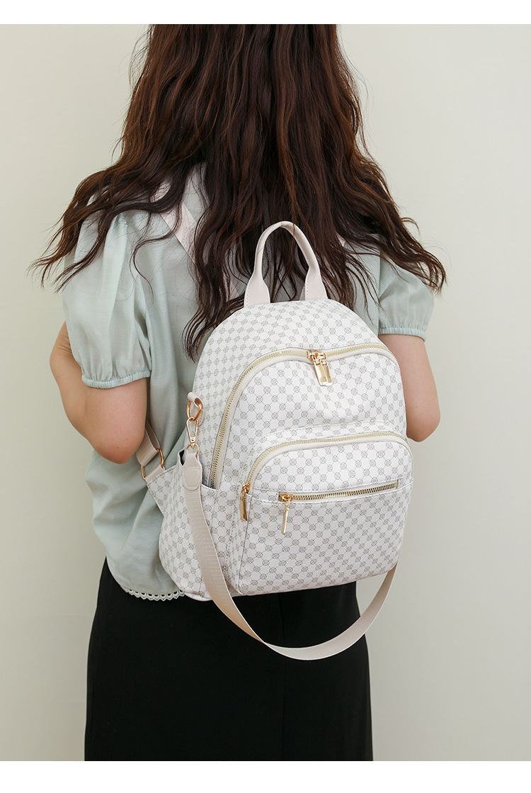 Vintage Style, Classic Style Style Waterproof 16 Inch Argyle Casual Travel Women's Backpack