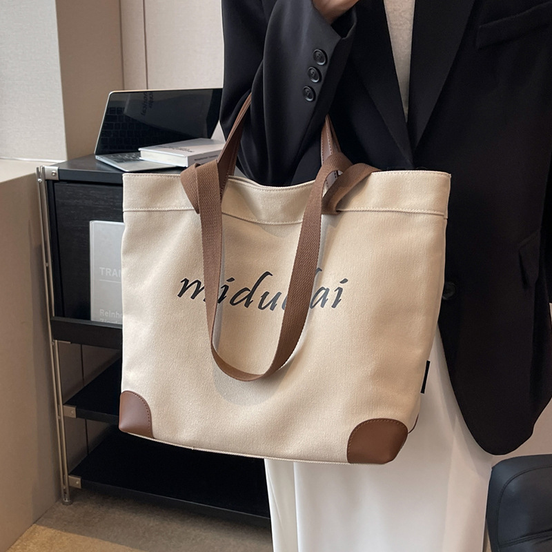 Canvas Tote Bag Customized New Fashion Handbag Large Capacity Shoulder Bag Environmentally Friendly Printed Logo Canvas Bag