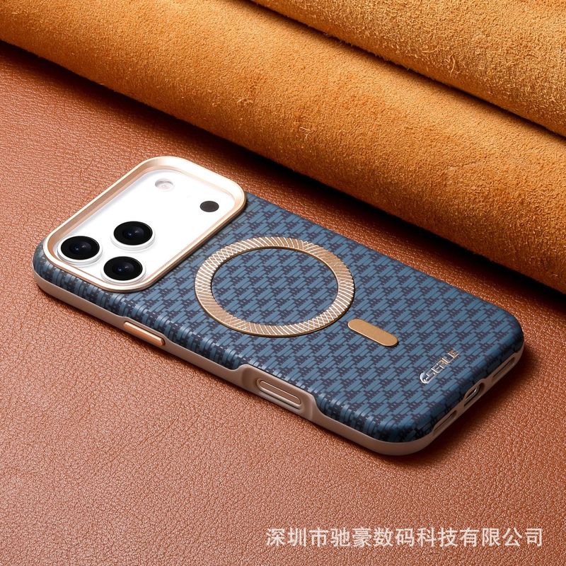 适用iPhone17promax三角山峰磁吸手机壳苹果16肤感纹理15防摔商务|undefined
