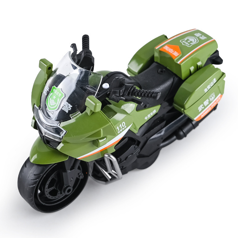Modelo de coche de simulación motocicleta inercial para niños colisión deformable coche de policía especial juguete regalo al por mayor