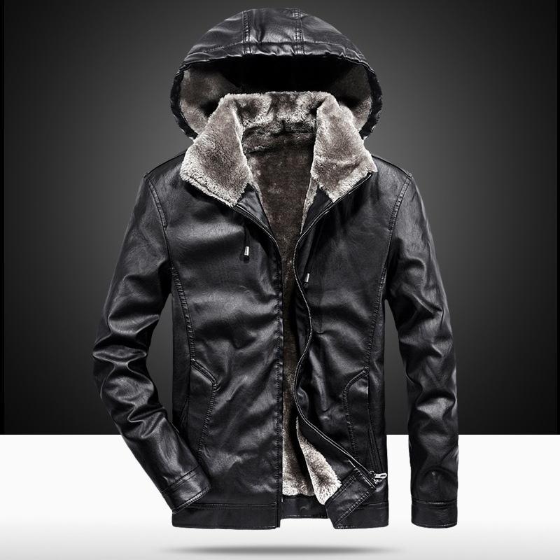 Veste décontractée à capuche et fermeture éclair en velours pour jeunes, sac de fouille noir combiné pour hommes_voghion.com