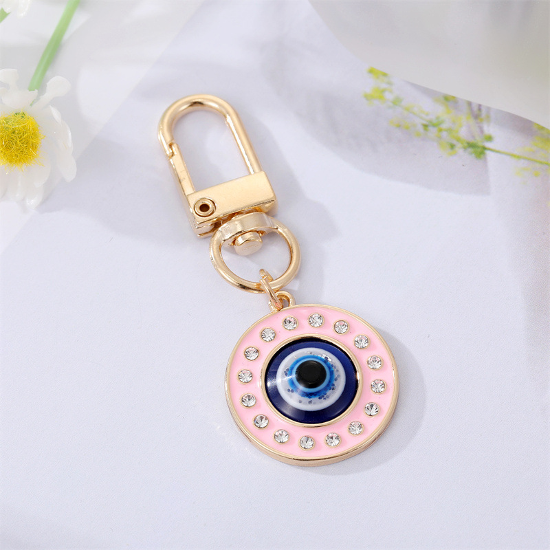 Fashion Colorful Oil Eyelash Eye Keychain Drill Patch Pendant Accessories display picture 4