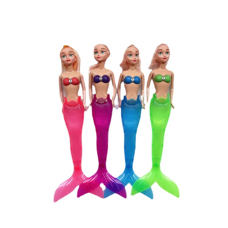 Mermaid DIY Barbie muñeca código de escaneo para empujar pequeños regalos puesto en el mercado nocturno luminoso cumpleaños juguetes 2 yuanes premio