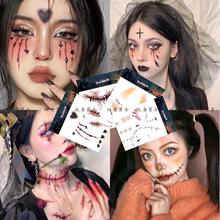 Halloween full set of tattoo stickers scary scars face羳