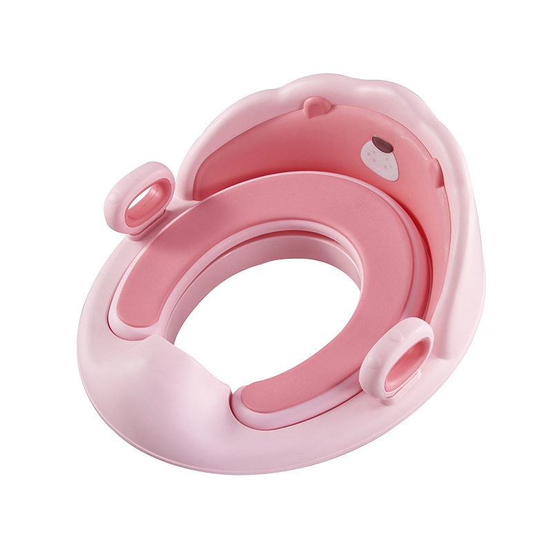 Cojín de asiento de inodoro infantil cojín de asiento de inodoro para bebés cojín auxiliar de inodoro para niños con reposabrazos colgando asiento de inodoro